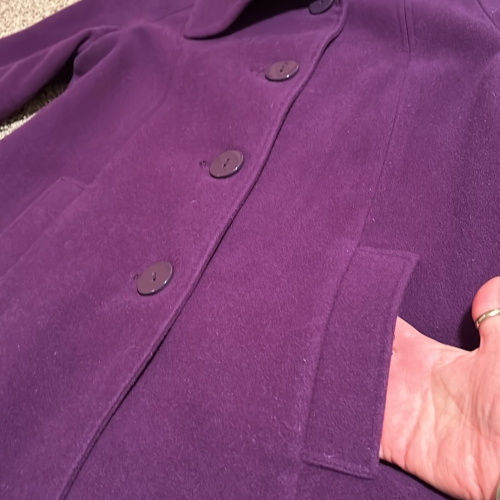 Chadwicks eggplant colored Pea Coat - Picture 7 of 8